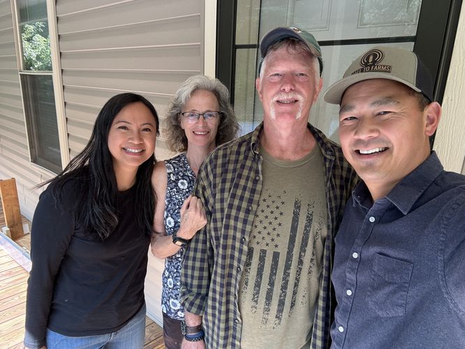 Tim Eng with clients